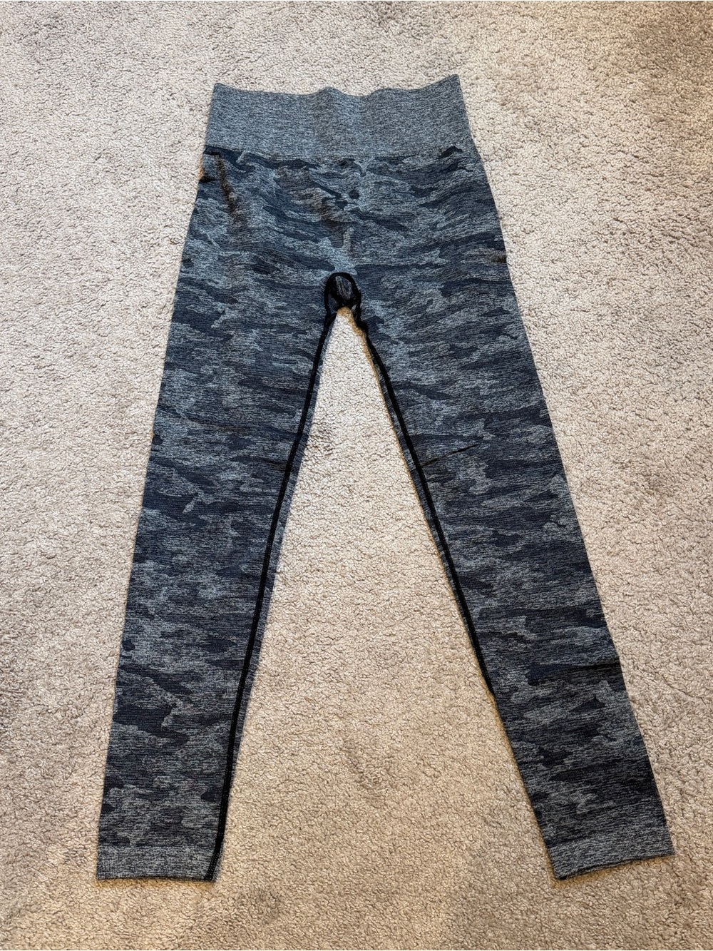 Women's Grey Camo High-Waist Seamless Leggings